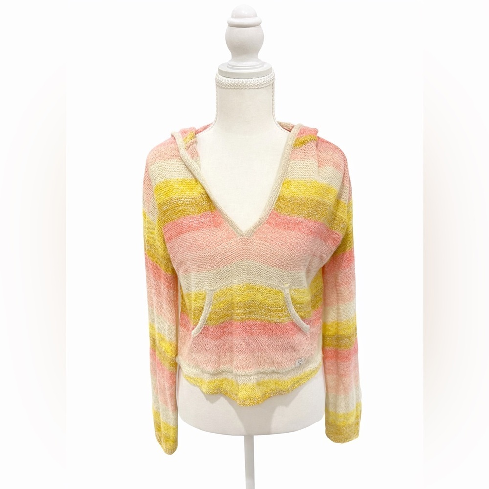 Billabong Striped Hooded Sweater XS Y2K Surf Boho